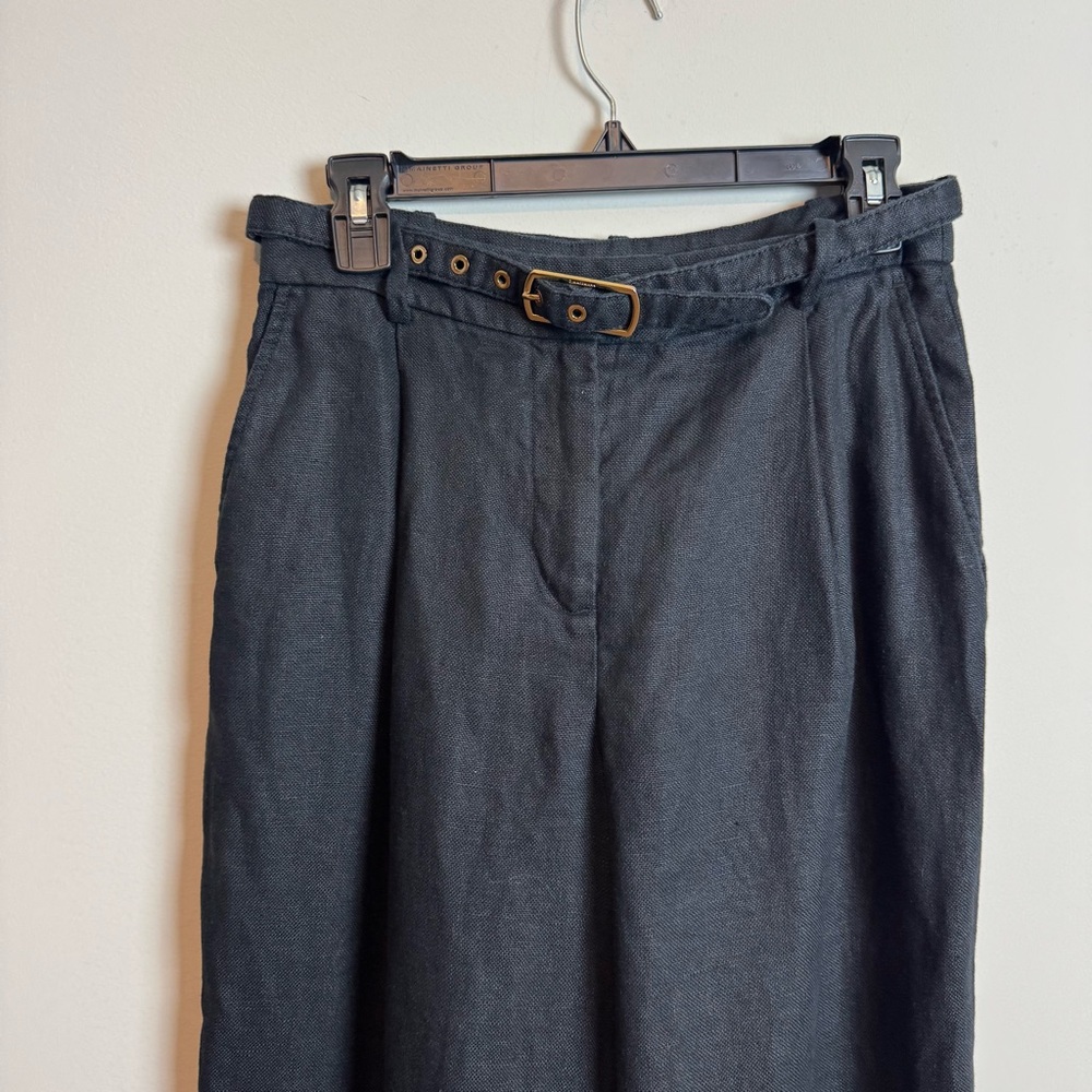 Zimmermann Hypnotic High Waisted Belted Linen Blend Wide Leg Pants 0 - Picture 6 of 11